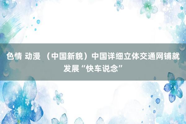 色情 动漫 （中国新貌）中国详细立体交通网铺就发展“快车说念”