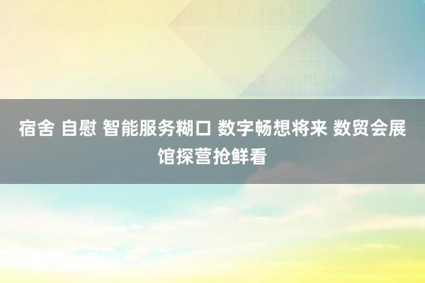 宿舍 自慰 智能服务糊口 数字畅想将来 数贸会展馆探营抢鲜看