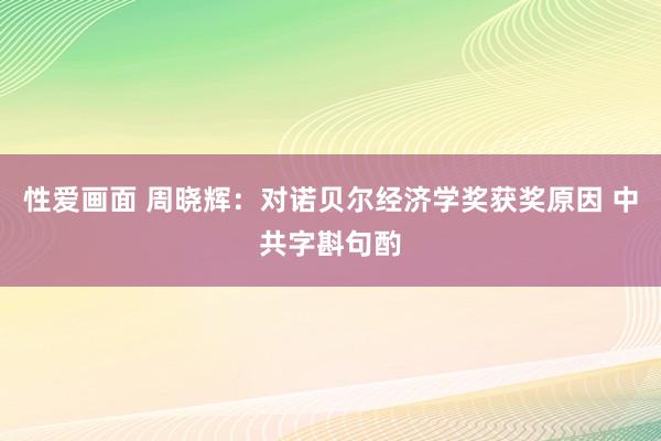 性爱画面 周晓辉：对诺贝尔经济学奖获奖原因 中共字斟句酌