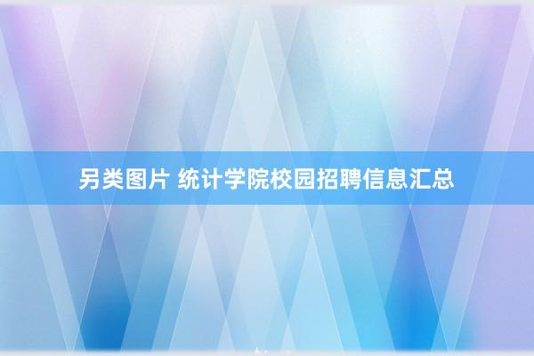 另类图片 统计学院校园招聘信息汇总