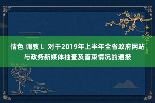 情色 调教 ​对于2019年上半年全省政府网站与政务新媒体抽查及管束情况的通报